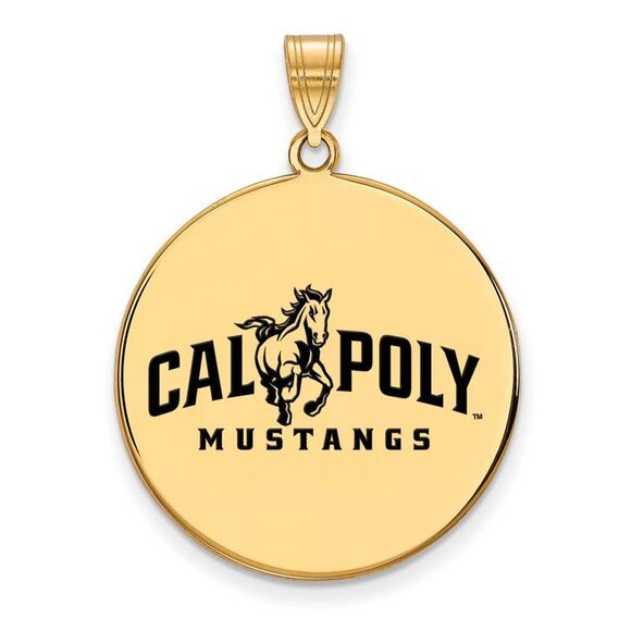 14k Gold Plated Silver California Polytech XL Enameled Pendant